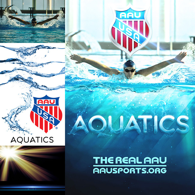 AAU Aquatics sports poster photo references and assets