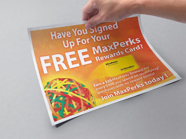 OfficeMax rewards program flyer